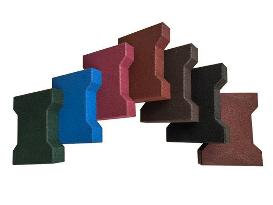 H-Form 200*160*120mm Verriegelung Rubber Pavers 20-50mm Anti-Rutsch für Spielplatz