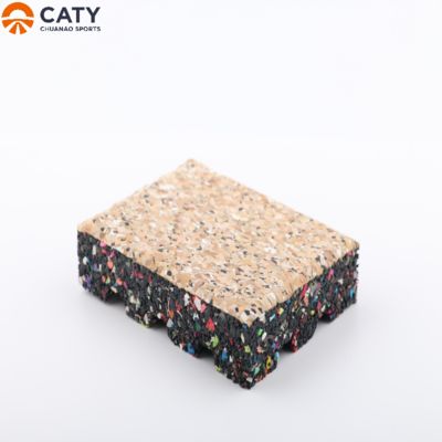 Mehrfarbige Premium-Kautschukfliesen, ästhetisch gestaltet, rutschfeste und stoßabsorbierend für den Fitnessraum